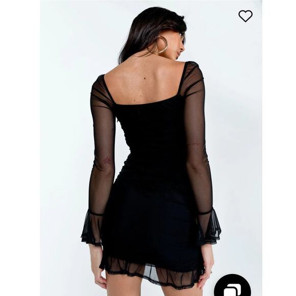 Princess Polly Farah Mini Dress Black SZ 2 Party - Picture 2 of 9